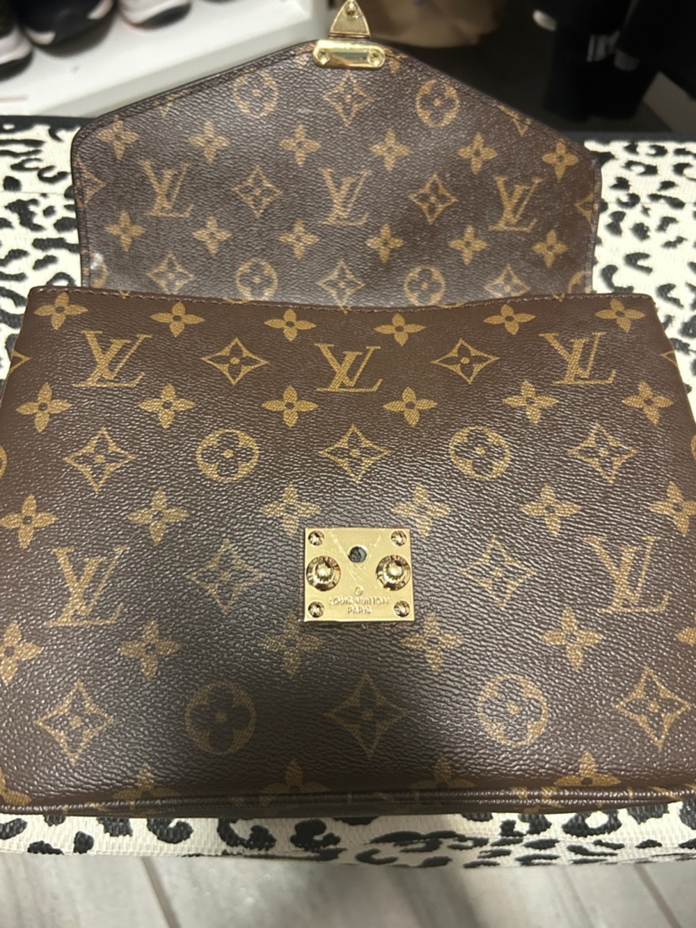 Monogram Canvas Crossbody in Brown with Gold Hardware - Picture 3 of 11